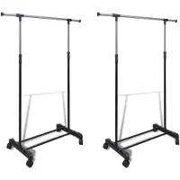 vidaXL Porte-manteaux réglables 2 pcs 1 rail d'accrochage