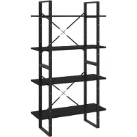 vidaXL Bibliothèque à 4 niveaux Noir 80x30x140 cm Bois de pin massif