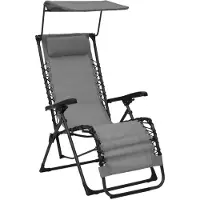 vidaXL Chaise longue pliante Textilène gris