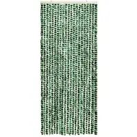 vidaXL Rideau anti-insectes vert et blanc 56x185 cm chenille