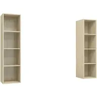 vidaXL Armoires murales TV 2 pcs. chêne Sonoma bois composite