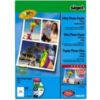 Sigel InkJet Ultra Photo Paper IP669 - Satin - blanc brillant - A4 (210 x 297 mm) - 190 g/m² - 50 feuille(s) papier photo