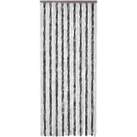 vidaXL Rideau moustiquaire gris et blanc 90x200 cm chenille