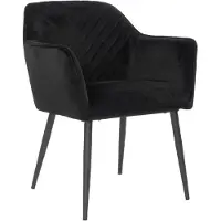 Naber GmbH (Tablon) Bronx71 Chaise de salle à manger en velours Fiona avec accoudoirs noir