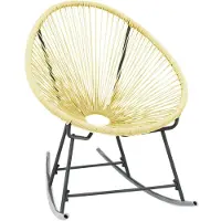 vidaXL Fauteuil à bascule en poly rotin 69 x 82 x 79 cm Beige