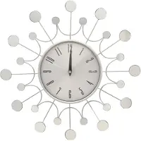vidaXL Horloge murale argentée 40 cm métal