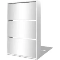 vidaXL Meuble à chaussures 3 étagères 63x17x102,5 cm Miroir Blanc