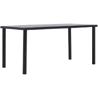 vidaXL Table de salle à manger noire et gris béton 160 x 80 x 75 cm MDF