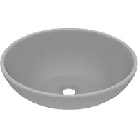 vidaXL avabo ovale gris clair mat 40x33 cm Céramique