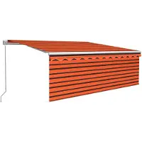 vidaXL Store manuel rétractable avec enrouleur 4x3 m Orange & Marron