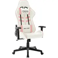 vidaXL Chaise de jeu blanc et rose similicuir