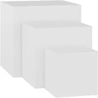 vidaXL Tables d'appoint 3 pièces en bois d'ingénierie blanc