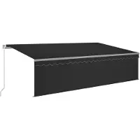 vidaXL Store manuel rétractable avec enrouleur 5x3 m Anthracite