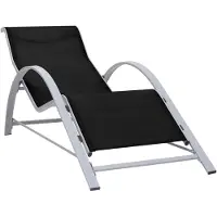 vidaXL Chaise longue Textilène et aluminium noir
