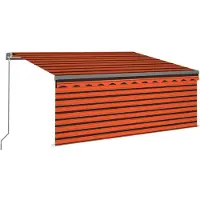 vidaXL Store manuel rétractable avec store LED 3,5x2,5 m Orange Marron