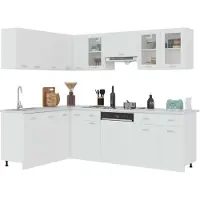 vidaXL Ensemble de cuisine 11 pièces blanc panneau de particules