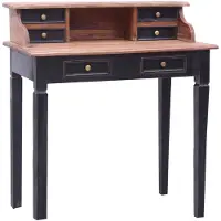 vidaXL Bureau avec tiroirs 90x50x101 cm Vieux bois massif