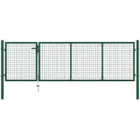 vidaXL Portail de jardin en acier vert 350 x 100 cm
