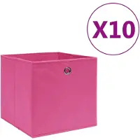 vidaXL Boîtes de rangement 10 pcs. Non tissé 28x28x28 cm Rose