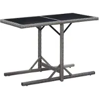 vidaXL Table de jardin anthracite 110x53x72 cm verre et poly rotin