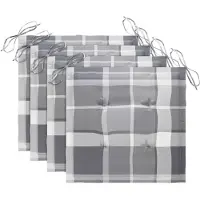 vidaXL Coussins de chaise de jardin lot de 4 carreaux gris 50x50x3 cm