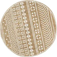 vidaXL Tapis fait à la main Jute avec imprimé blanc 120 cm