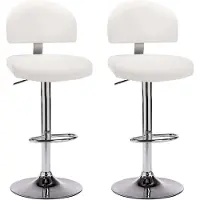 vidaXL Tabouret de bar 2 pcs. Blanc Similicuir