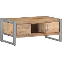 vidaXL Table basse 95x50x40 cm Bois de manguier rugueux