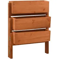 vidaXL Jardinière pliable de jardin Orange 60x14x75 cm Bois de sapin