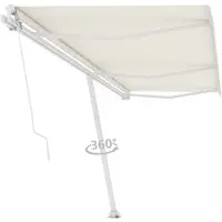 vidaXL Store sur pied Manuel rétractable 600x300 cm Crème