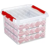 Sunware Boîte de rangement pour boules de Noël - Rouge - 26L -