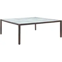 vidaXL Table à manger de jardin Marron 200x200x74 cm Résine tressée
