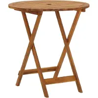 vidaXL Table de jardin pliante 70 cm en bois massif d'acacia