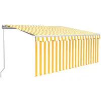 vidaXL Store manuel rétractable avec store & LED 3x2,5 m jaune & blanc