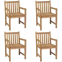vidaXL Chaises de jardin 4 pcs. Bois massif teck