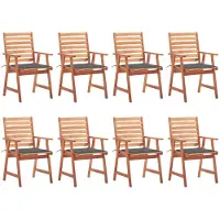 vidaXL 3078374, Terrasse, Siège rembourré, Acacia, Anthracite, Polyester, 560 mm