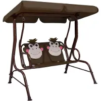 vidaXL Balancelle pour enfants Marron 115x75x110 cm Tissu