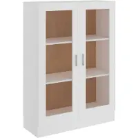 vidaXL Armoire à vitrine Blanc 82,5x30,5x115 cm Bois d'ingénierie