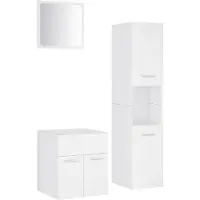 vidaXL Ensemble de meubles de salle de bain blanc en bois composite