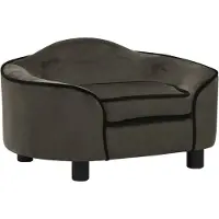 vidaXL Canapé pour chien gris foncé 67x47x36 cm peluche