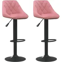 vidaXL Tabouret de bar 2 pcs velours rose