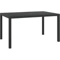vidaXL Table de jardin noire 150x90x74 cm aluminium et WPC