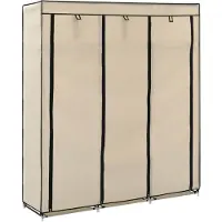 vidaXL Armoire avec compartiments et tringles Crème 150x45x175cm Tissu