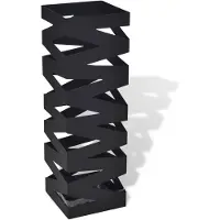 vidaXL Porte-parapluie carré Noir Acier 48,5 cm