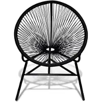 vidaXL Chaise de jardin forme de lune résine tressée noir