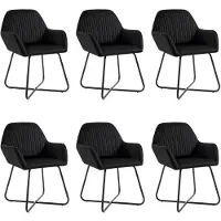 vidaXL Chaise de salle à manger 6 pcs. noir velours