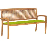 vidaXL Banc de jardin empilable avec support 159 cm bois massif teck