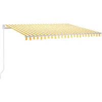 vidaXL Store manuel rétractable avec LED 400x350 cm jaune & blanc