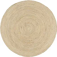 vidaXL Tapis fait à la main Jute avec design de spirale Blanc 120 cm