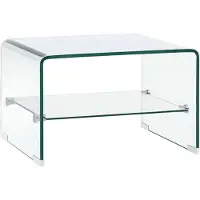 vidaXL Table basse Clair 50x45x33 cm Verre trempé